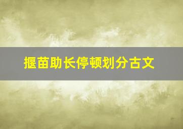 揠苗助长停顿划分古文