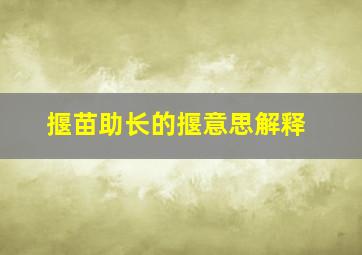 揠苗助长的揠意思解释