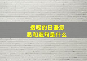 搜噶的日语意思和造句是什么