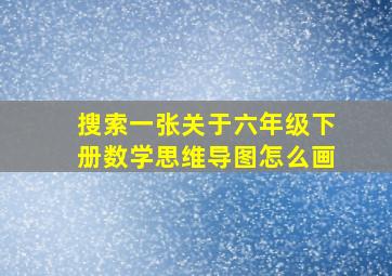 搜索一张关于六年级下册数学思维导图怎么画