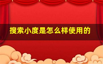 搜索小度是怎么样使用的