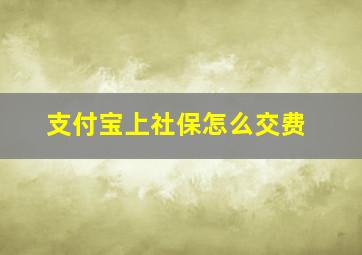 支付宝上社保怎么交费