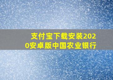 支付宝下载安装2020安卓版中国农业银行