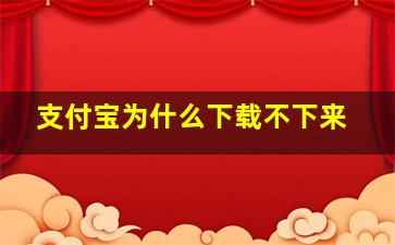 支付宝为什么下载不下来