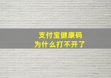 支付宝健康码为什么打不开了