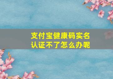 支付宝健康码实名认证不了怎么办呢