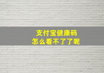 支付宝健康码怎么看不了了呢