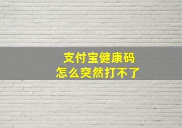 支付宝健康码怎么突然打不了