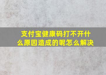 支付宝健康码打不开什么原因造成的呢怎么解决