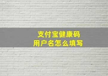 支付宝健康码用户名怎么填写