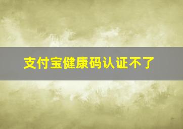 支付宝健康码认证不了