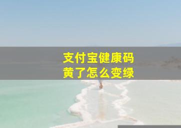 支付宝健康码黄了怎么变绿