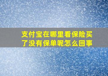 支付宝在哪里看保险买了没有保单呢怎么回事