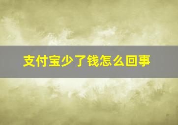 支付宝少了钱怎么回事