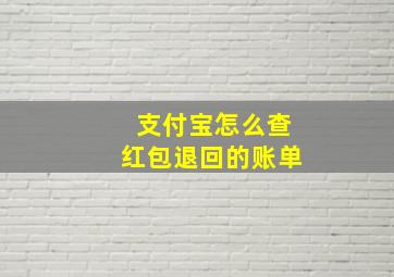 支付宝怎么查红包退回的账单