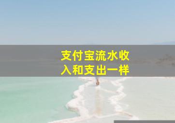 支付宝流水收入和支出一样