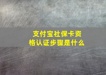 支付宝社保卡资格认证步骤是什么