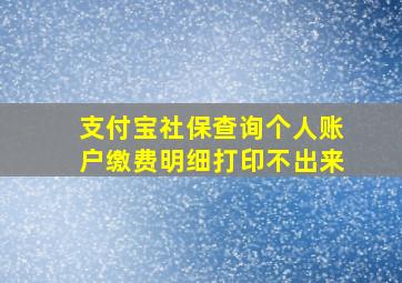 支付宝社保查询个人账户缴费明细打印不出来