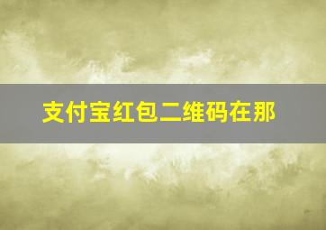 支付宝红包二维码在那