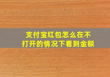 支付宝红包怎么在不打开的情况下看到金额