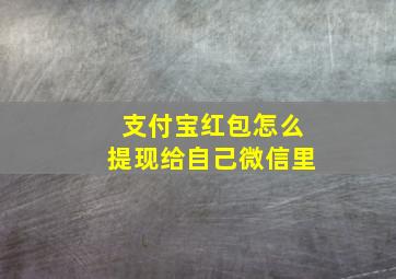 支付宝红包怎么提现给自己微信里