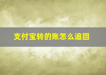 支付宝转的账怎么追回