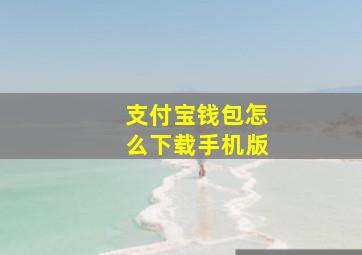 支付宝钱包怎么下载手机版