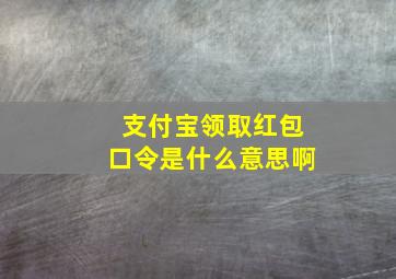 支付宝领取红包口令是什么意思啊