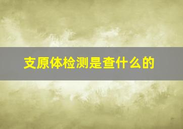 支原体检测是查什么的