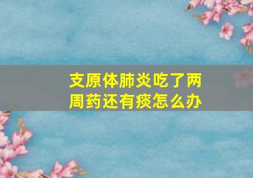 支原体肺炎吃了两周药还有痰怎么办