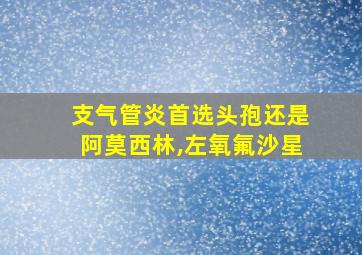 支气管炎首选头孢还是阿莫西林,左氧氟沙星