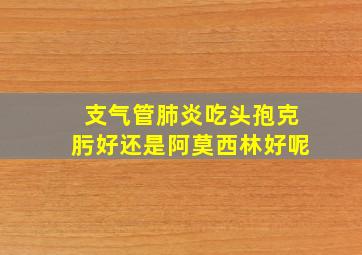 支气管肺炎吃头孢克肟好还是阿莫西林好呢