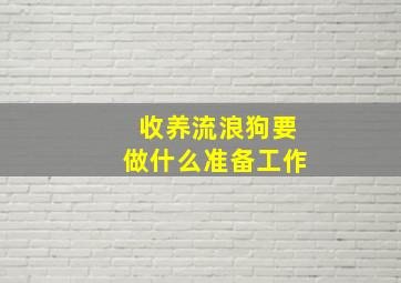 收养流浪狗要做什么准备工作