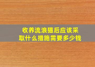 收养流浪猫后应该采取什么措施需要多少钱