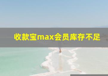 收款宝max会员库存不足