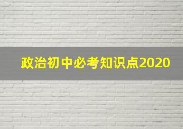 政治初中必考知识点2020