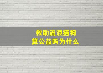 救助流浪猫狗算公益吗为什么