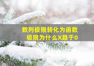 数列极限转化为函数极限为什么X趋于0