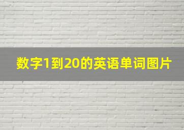 数字1到20的英语单词图片