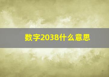 数字2038什么意思