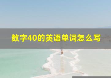 数字40的英语单词怎么写