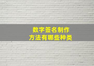 数字签名制作方法有哪些种类