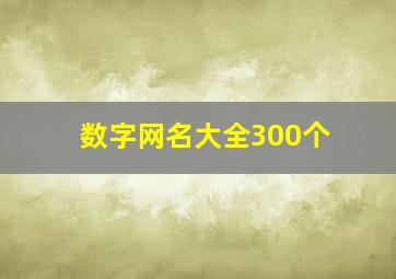 数字网名大全300个