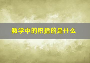 数学中的积指的是什么