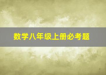 数学八年级上册必考题