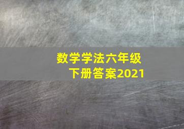 数学学法六年级下册答案2021