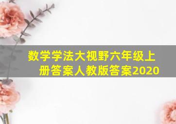 数学学法大视野六年级上册答案人教版答案2020