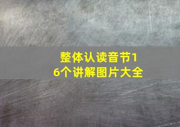 整体认读音节16个讲解图片大全