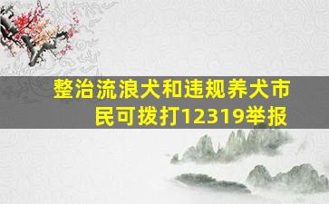 整治流浪犬和违规养犬市民可拨打12319举报