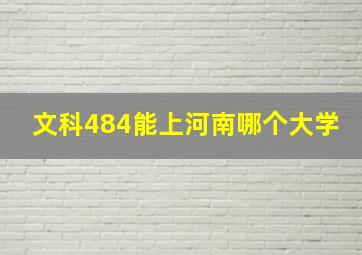 文科484能上河南哪个大学